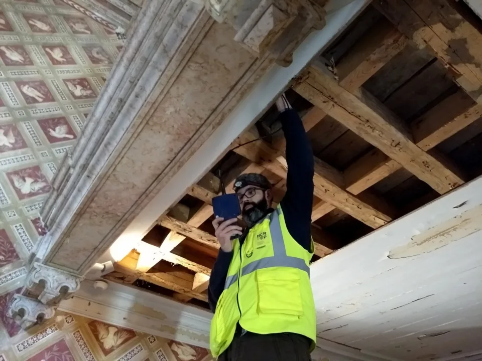 Capela chapel timber roof NDT structural survey cobertura madeira reforço strengthening 04