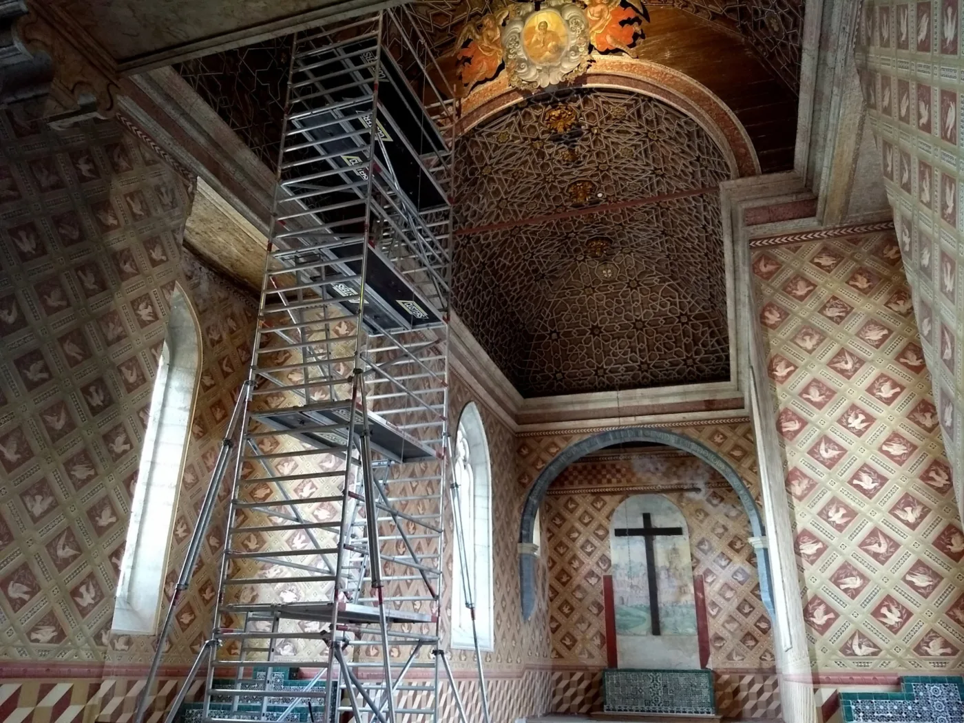 Capela chapel timber roof NDT structural survey cobertura madeira reforço strengthening 05