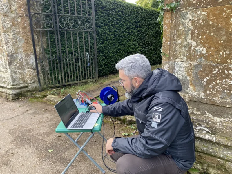 SHM stone masonry pillars NDT structural survey sonic tests 10